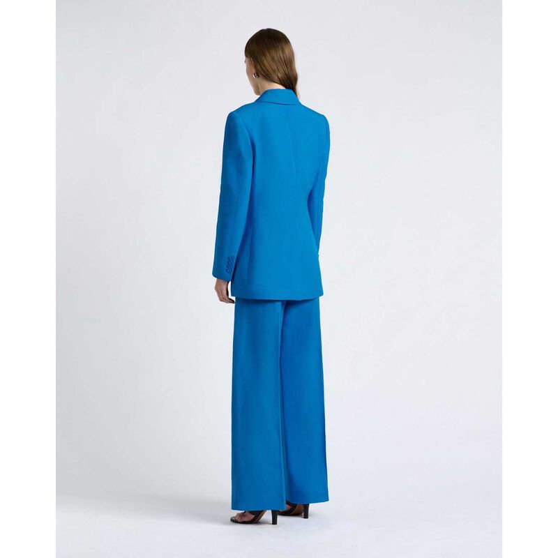 Cue Bright Blue Lustre Linen Blend Blazer image number 1